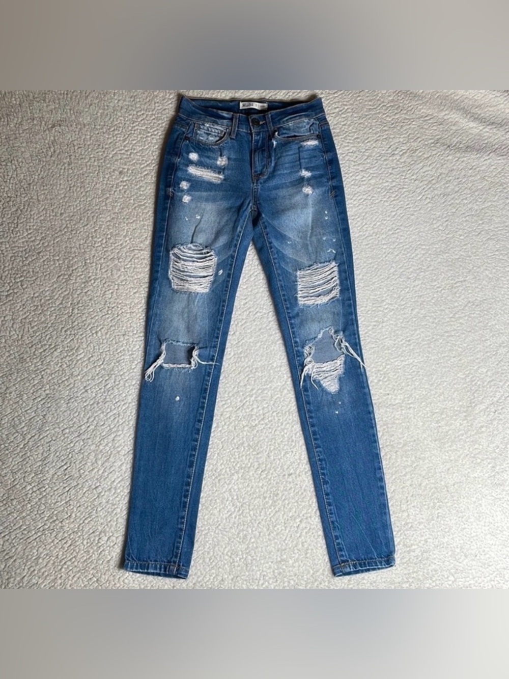 Mudd Denim Jeans Distressed Ripped Size 0 Skinny In style